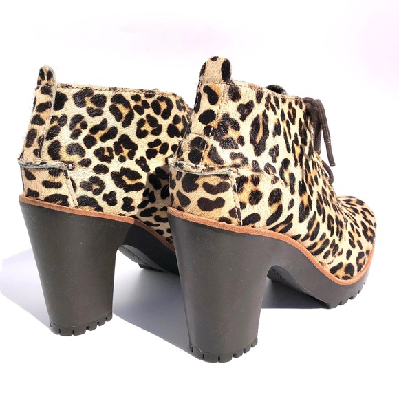 Sperry Top Sider Princeton Ankle Boot women 6M Leopard Print Lace Up High Heel - Picture 6 of 16